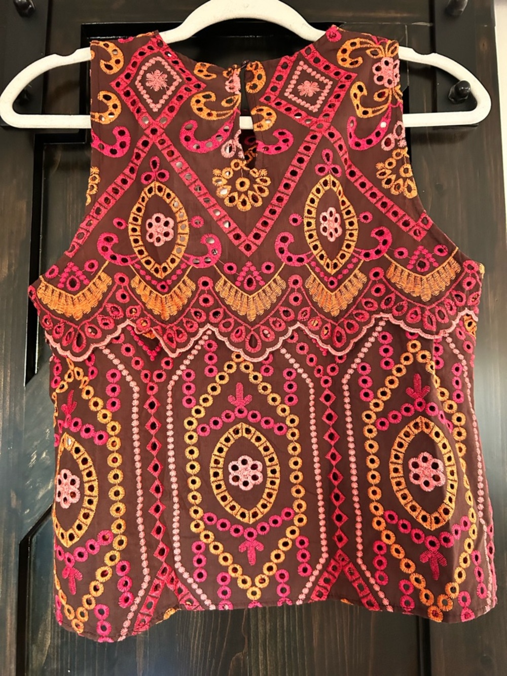 NWT Zara Embroidered Eyelet Tank top SOLD OUT ONLINE sz Small - Picture 2 of 9